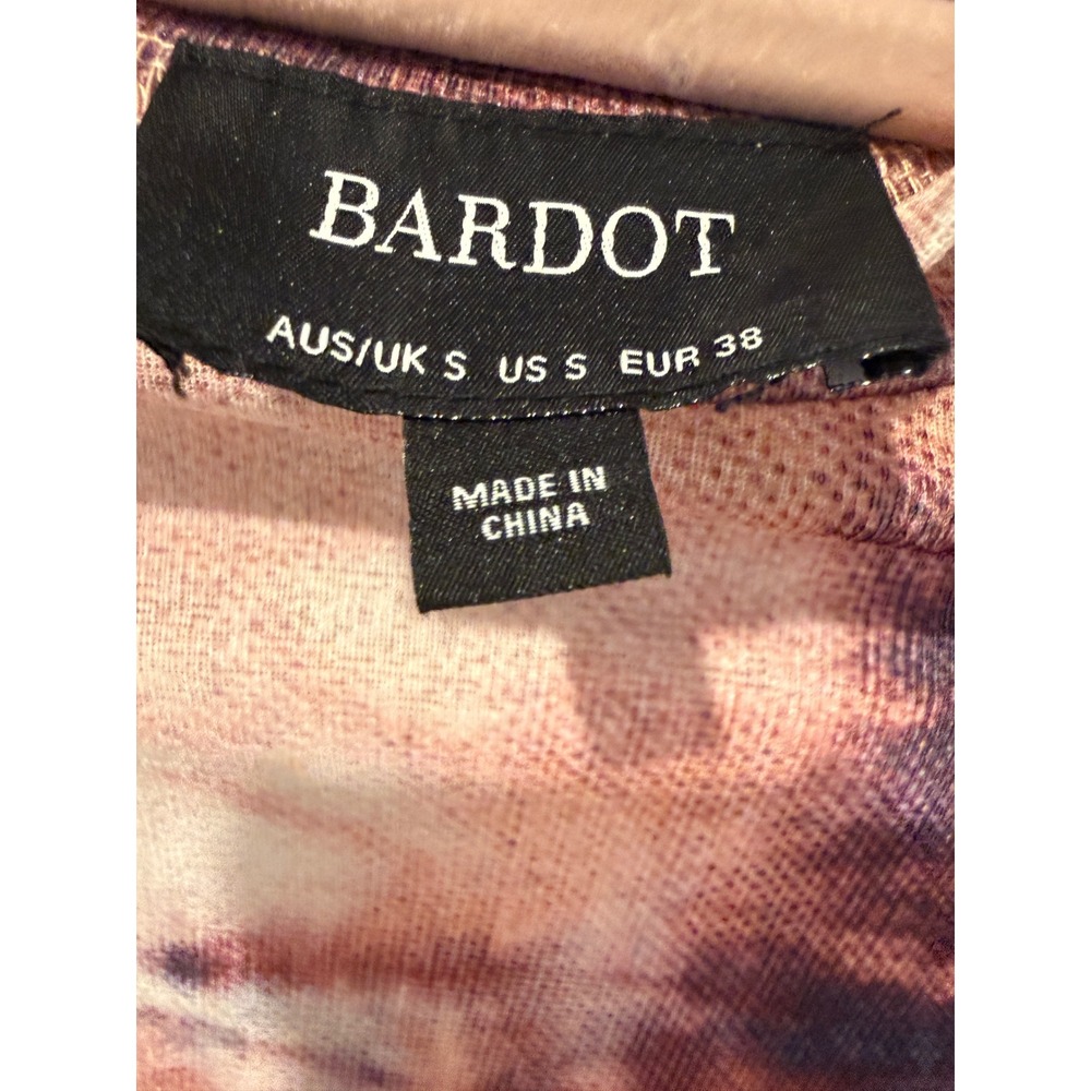 Bardot Tie Dye Mock Neck Long Sleeve Mesh Top - Picture 3 of 4